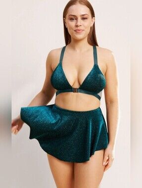 Lunalae Free Flow High Waist Skort Ocean Shimmer US 8